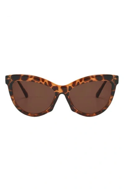 Fifth & Ninth Pippa 73mm Oversize Polarized Cat Eye Sunglasses In Torte