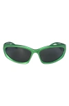 Fifth & Ninth Racer 72mm Polarized Wraparound Sunglasses In Green/black