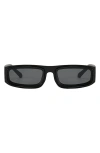 Fifth & Ninth Rae 52mm Polarized Rectangular Sunglasses In Black
