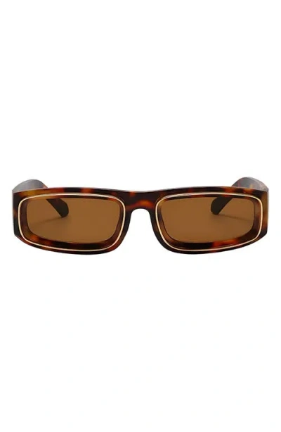 Fifth & Ninth Rae 52mm Polarized Rectangular Sunglasses In Brown