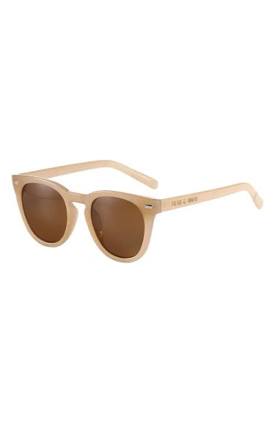 Fifth & Ninth Raleigh 55mm Round Sunglasses In Tan/brown