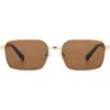 Fifth & Ninth Romy 60mm Polarized Rectangle Sunglasses In Brown