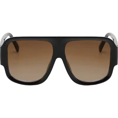 Fifth & Ninth Rosie 57mm Polarized Aviator Sunglasses In Black/brown
