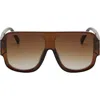 Fifth & Ninth Rosie 57mm Polarized Aviator Sunglasses In Brown/gradient Brown