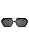 Fifth & Ninth Ryder 57mm Polarized Aviator Sunglasses In Black/black