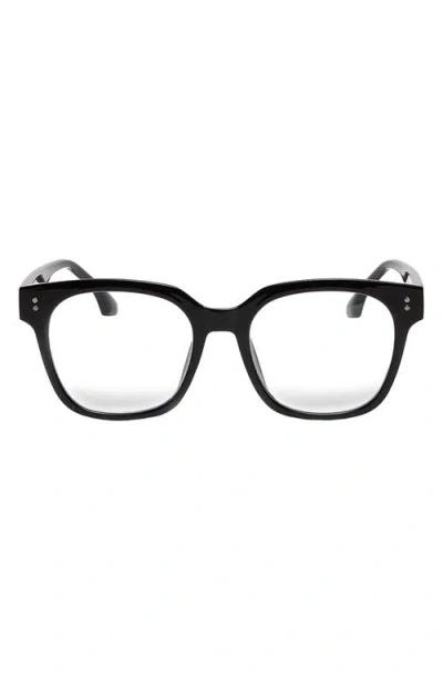 Fifth & Ninth Sage 53mm Round Blue Light Blocking Glasses In Black/clear