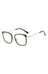 Fifth & Ninth Sahara 53mm Square Blue Light Blocking Glasses In Black/clear