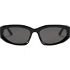 Fifth & Ninth Shea 59mm Polarized Gradient Oval Sunglasses In Black/black