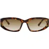 Fifth & Ninth Shea 59mm Polarized Gradient Oval Sunglasses In Torte/brown
