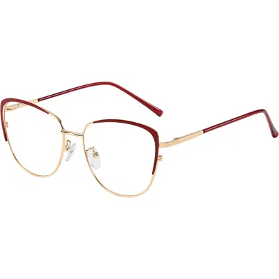 Fifth & Ninth Sierra 53mm Cat Eye Optical Glasses In Burgundy/clear