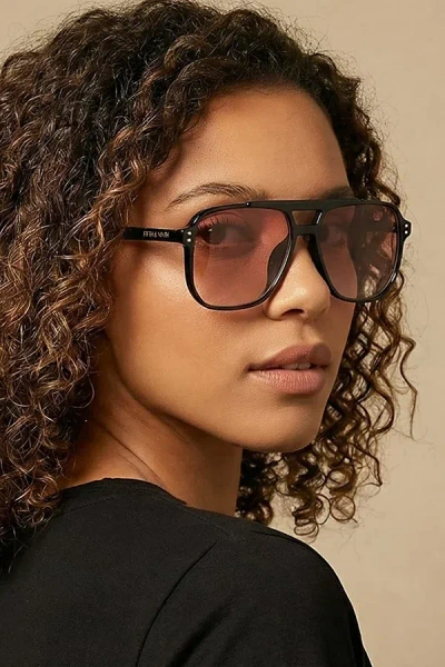 Fifth & Ninth Skye Aviator Sunglasses In Black/rose, Women's At Urban Outfitters