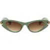 Fifth & Ninth Story 69mm Oversize Polarized Cat Eye Sunglasses In Green