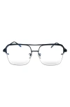 Fifth & Ninth Sunday 58mm Aviator Blue Light Blocking Glasses In Black/clear