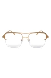 Fifth & Ninth Sunday 58mm Aviator Blue Light Blocking Glasses In Gold/clear