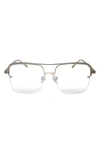 Fifth & Ninth Sunday 58mm Aviator Blue Light Blocking Glasses In Silver/clear