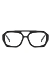 Fifth & Ninth Sutton 57mm Aviator Blue Light Blocking Glasses In Black/clear