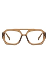 Fifth & Ninth Sutton 57mm Aviator Blue Light Blocking Glasses In Brown/clear