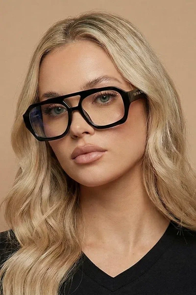 Fifth & Ninth Sutton Aviator Blue Light Glasses In Black At Urban Outfitters