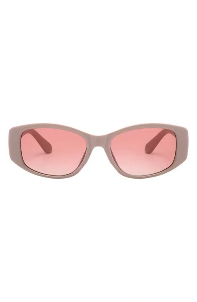 Fifth & Ninth Tara 55mm Polarized Geometric Sunglasses In Mauve/pink