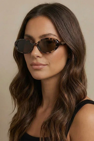 Fifth & Ninth Taya Wide Oval Polarized Sunglasses In Torte, Women's At Urban Outfitters In Brown