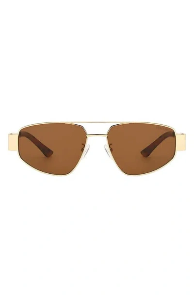 Fifth & Ninth Taylor 58mm Polarized Aviator Sunglasses In Brown