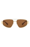 Fifth & Ninth Taylor 58mm Polarized Aviator Sunglasses In Gold