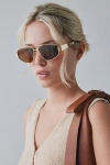 Fifth & Ninth Taylor 58mm Polarized Aviator Sunglasses In Brown/gold