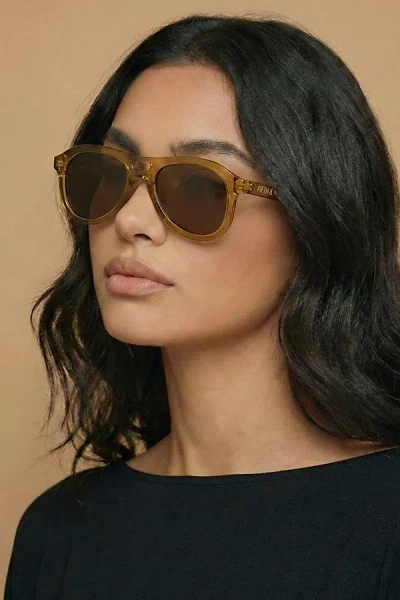 Fifth & Ninth Thayer Aviator Polarized Sunglasses In Transparent Moss At Urban Outfitters In Multi