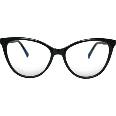 Fifth & Ninth Vera 56mm Cat Eye Blue Light Blocking Glasses In Black/clear