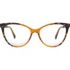Fifth & Ninth Vera 56mm Cat Eye Blue Light Blocking Glasses In Torte/clear