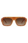 Fifth & Ninth Vesper 68mm Polarized Oversize Aviator Sunglasses In Brown