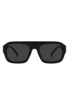 Fifth & Ninth Vesper 68mm Polarized Oversize Aviator Sunglasses In Black
