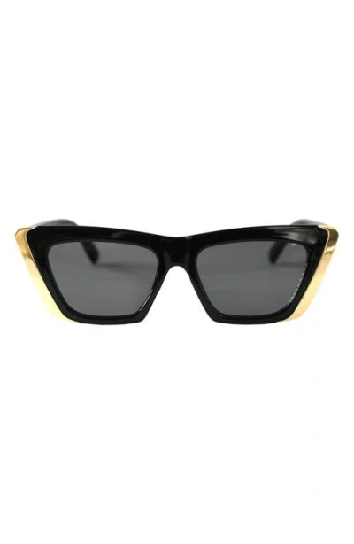 Fifth & Ninth Vida 51mm Polarized Cat Eye Sunglasses In Black/black