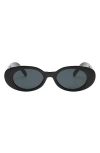 Fifth & Ninth Vivi 50mm Polarized Oval Sunglasses In Black