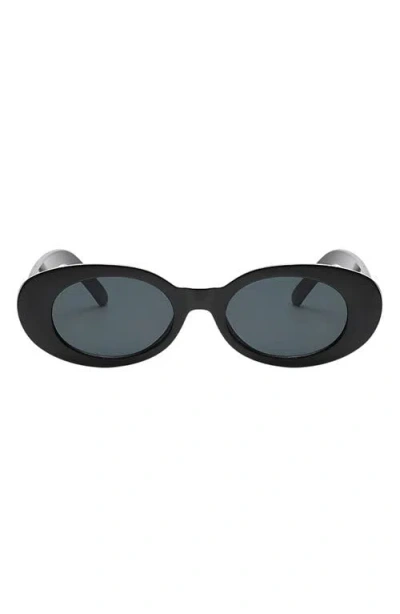 Fifth & Ninth Vivi 50mm Polarized Oval Sunglasses In Black