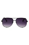 Fifth & Ninth Walker 61mm Polarized Aviator Sunglasses In Black/purple