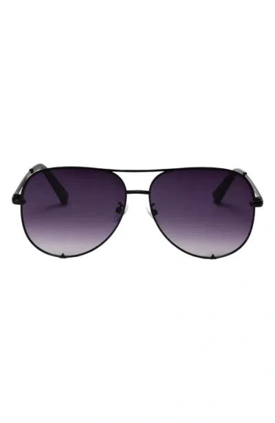 Fifth & Ninth Walker 61mm Polarized Aviator Sunglasses In Black/purple