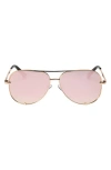 Fifth & Ninth Walker 61mm Polarized Aviator Sunglasses In Gold/opal
