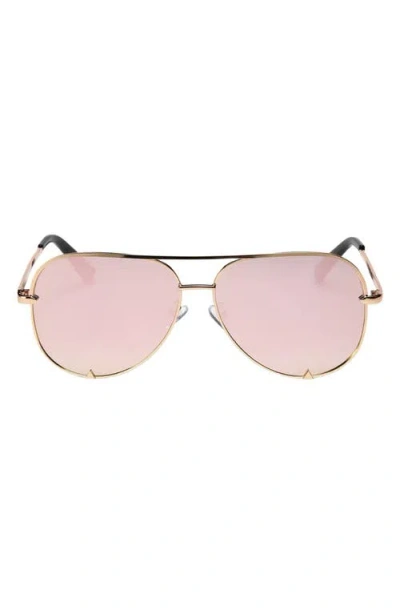 Fifth & Ninth Walker 61mm Polarized Aviator Sunglasses In Gold/opal