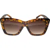 Fifth & Ninth Willow 57mm Polarized Cat Eye Sunglasses In Torte/brown