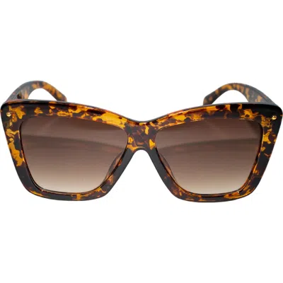 Fifth & Ninth Willow 57mm Polarized Cat Eye Sunglasses In Torte/brown