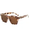 Fifth & Ninth Clara 50mm Polarized Small Geometric Sunglasses In White Torte/brown