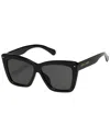 Fifth & Ninth Willow 57mm Polarized Cat Eye Sunglasses In Black