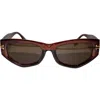 Fifth & Ninth Wren 52mm Polarized Geometric Sunglasses In Brown/brown