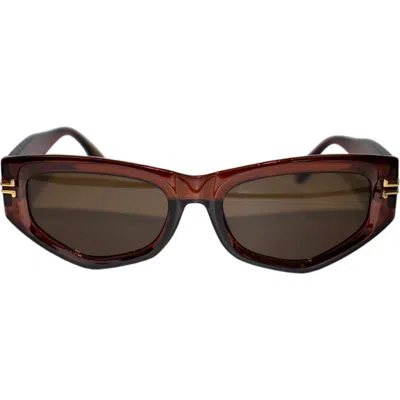 Fifth & Ninth Wren 52mm Polarized Geometric Sunglasses In Brown/brown
