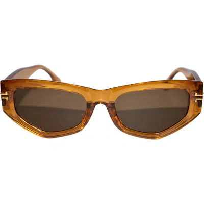 Fifth & Ninth Wren 52mm Polarized Geometric Sunglasses In Caramel/brown