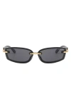 Fifth & Ninth Zuri 66mm Oversize Rectangular Sunglasses In Black/gold