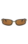 Fifth & Ninth Zuri 66mm Oversize Rectangular Sunglasses In Brown/gold