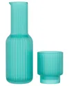 Fifth Avenue 2pc Ribbed Carafe & Cup Set In Blue