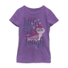 Fifth Sun Bruni Little & Big Kid Girls Crew Neck Short Sleeve Slim Fit Frozen Graphic T-shirt In Purple